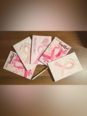 Breast Cancer Awareness Notebook Bundle of 5 w/Pen